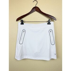 Callaway Opti Dri Golf Skort Sz medium White Tennis Zippered Front Pockets Run